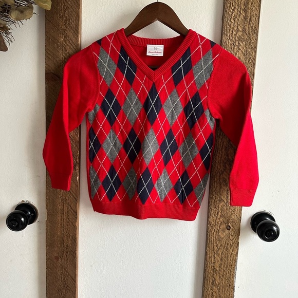 New Hanna Andersson 110 Boys V-Neck Argyle formal Sweater long 100% cotton soft - Picture 14 of 16